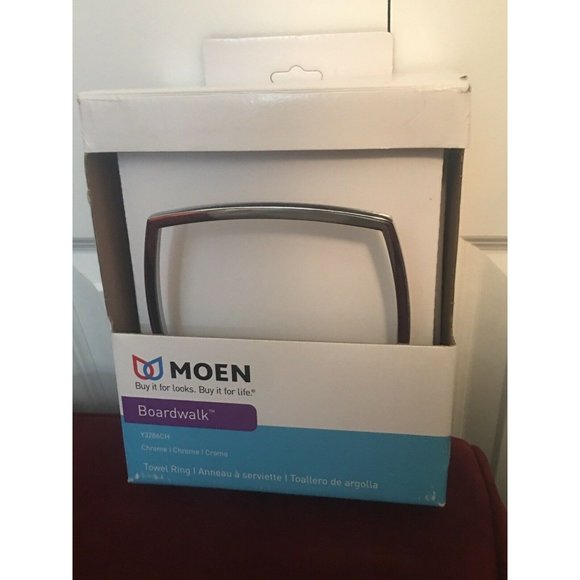 New Moen Boardwalk‎ Chrome Towel Ring Model Y3286CH, BRAND NEW - Picture 1 of 4